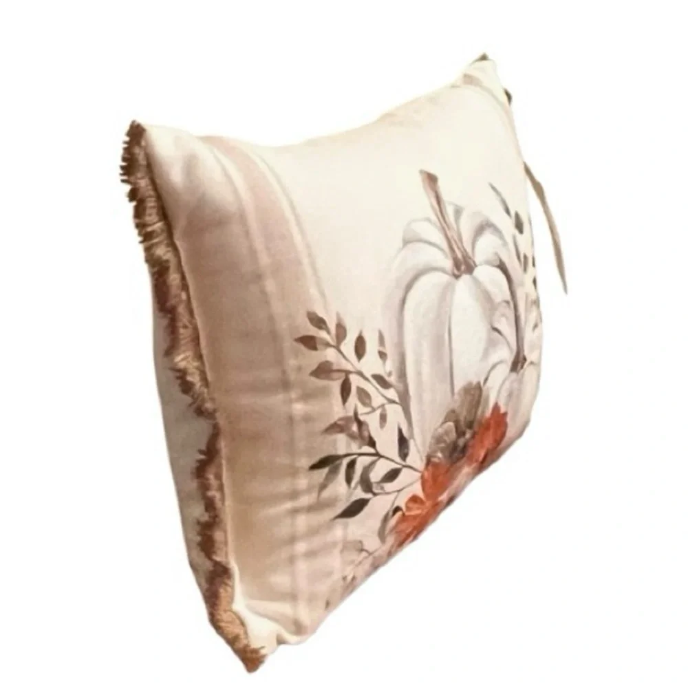 🆕- SET OF 2- White Pumpkin Harvest Pillow Size: 10